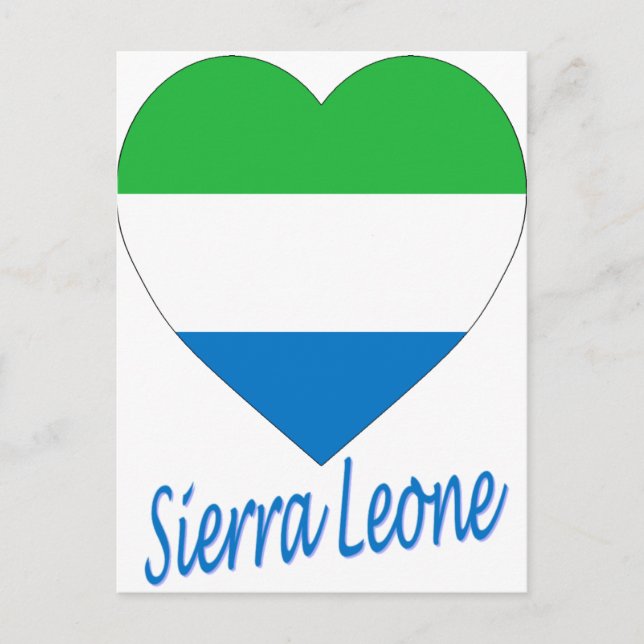 Sierra Leone Flagga Heart Vykort (Framsida)