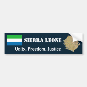 Sierra Leone flagga + Kartabildekal Bildekal