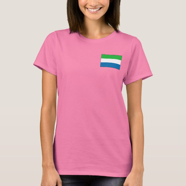 Sierra Leone Flagga + Karttröja T Shirt (Framsida)