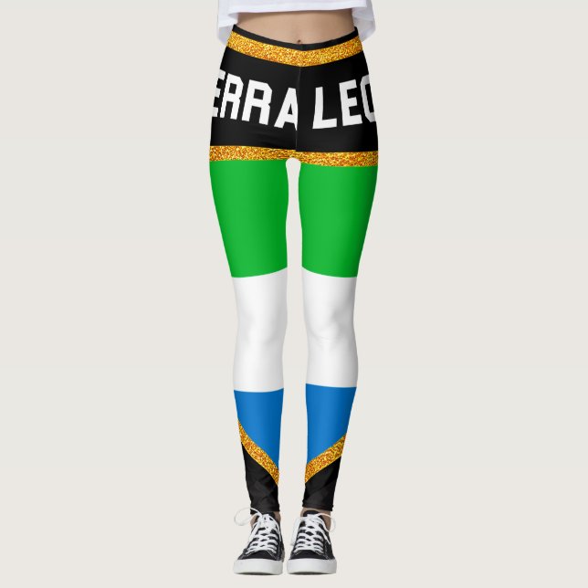 Sierra Leone flagga Leggings (Framsida)