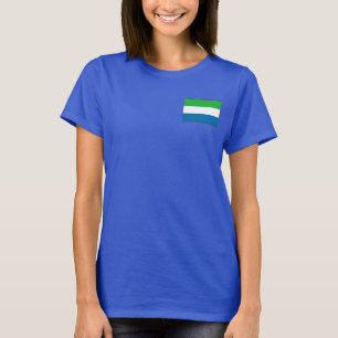 Sierra Leone Flagga och Karta dk T-Shirt