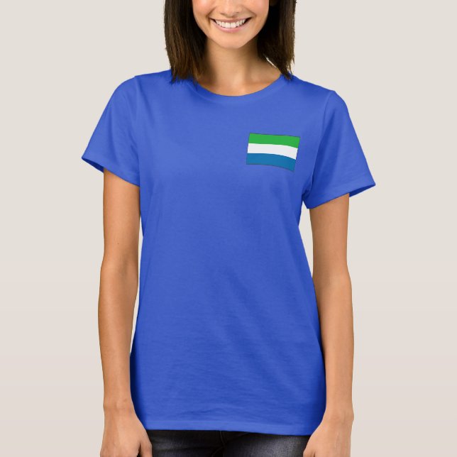 Sierra Leone Flagga och Karta dk T-Shirt (Framsida)