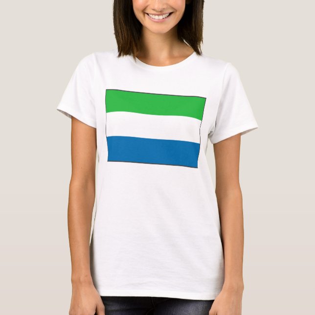 Sierra Leone Flagga x Karta T-Shirt (Framsida)