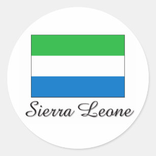 Sierra Leone flaggadesign Runt Klistermärke