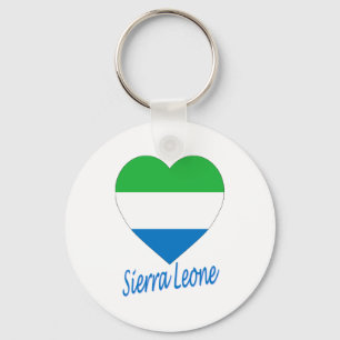 Sierra Leone flaggahjärta Nyckelring