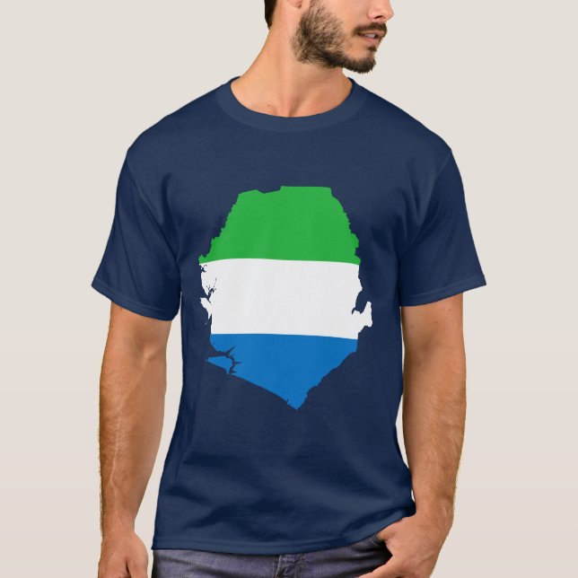 Sierra Leone flaggakarta Tee Shirt (Framsida)
