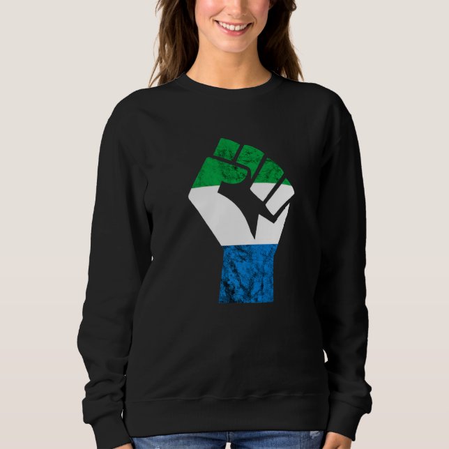 Sierra Leone Hand Fist Pride Sierra Leonean Roots T Shirt (Framsida)