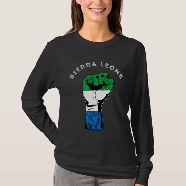 Sierra Leone Hand Fist Pride Sierra Leonean Roots T Shirt (Framsida)