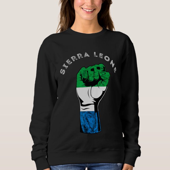 Sierra Leone Hand Fist Pride Sierra Leonean Roots T Shirt (Framsida)