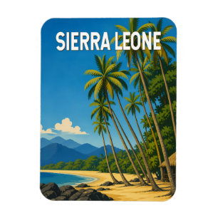 Sierra Leone Illustration Resa Konst Vintage Magnet