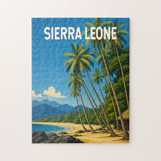 Sierra Leone Illustration Resa Konst Vintage Pussel (Vertikal)
