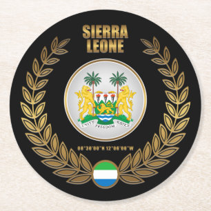 Sierra Leone Jackar Arm Underlägg Papper Rund