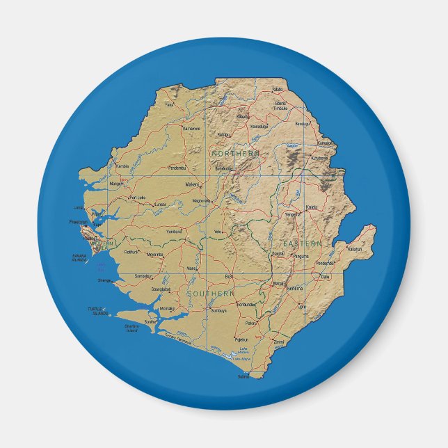 Sierra Leone Kartmagnet Magnet (Framsidan)