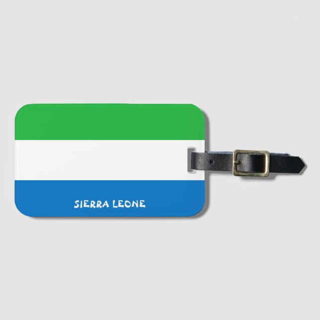 Sierra Leone National Flagga Patriotic Bagagebricka (Framsida horisontal)