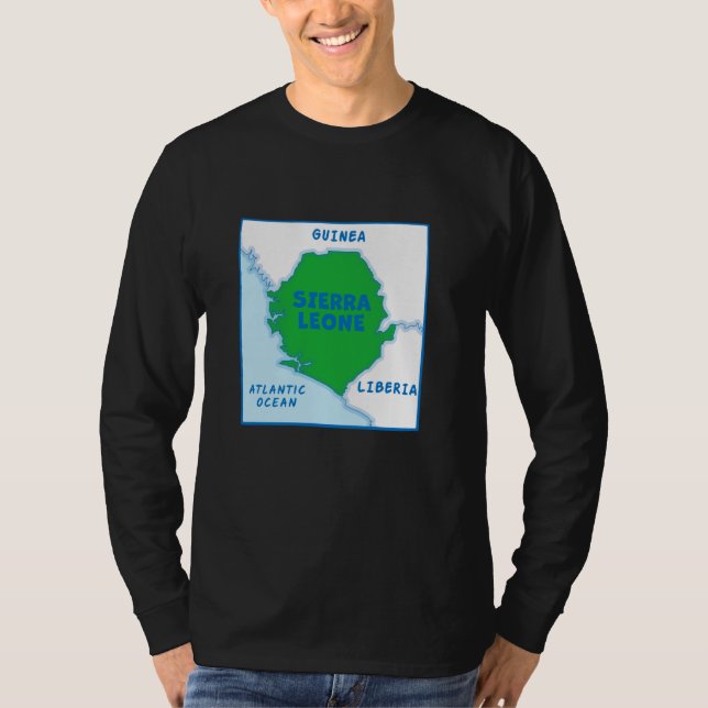 Sierra Leone Policy karta i flagga, gräns, färg T Shirt (Framsida)