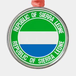Sierra Leone Round Emblem Julgransprydnad Metall