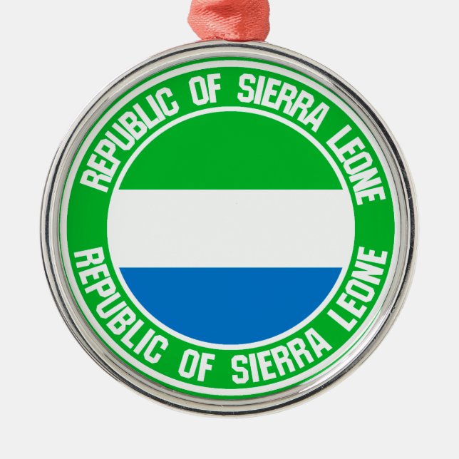 Sierra Leone Round Emblem Julgransprydnad Metall (Framsidan)