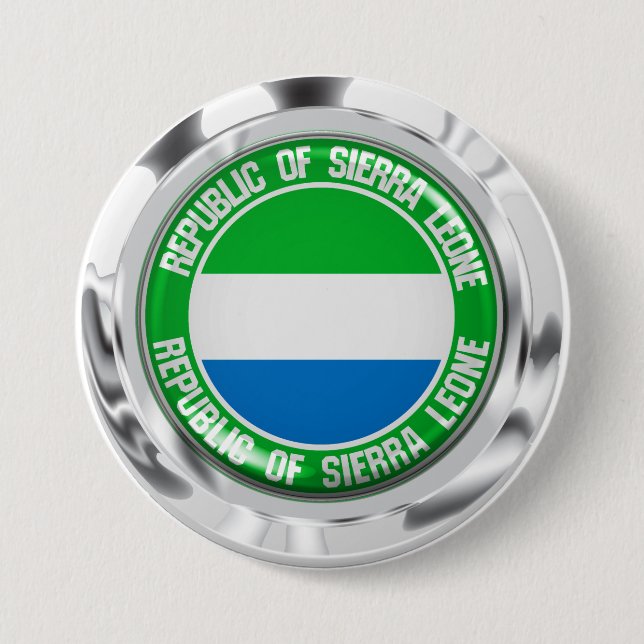 Sierra Leone Round Emblem Knapp (Framsida)