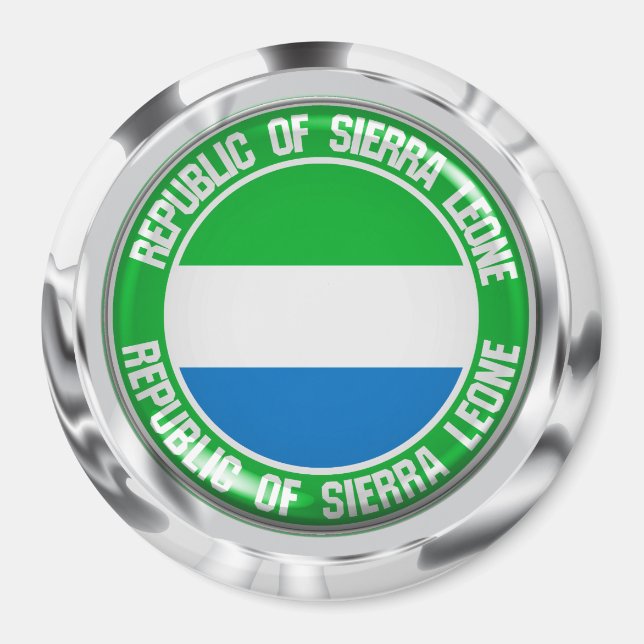 Sierra Leone Round Emblem Magnet (Framsidan)