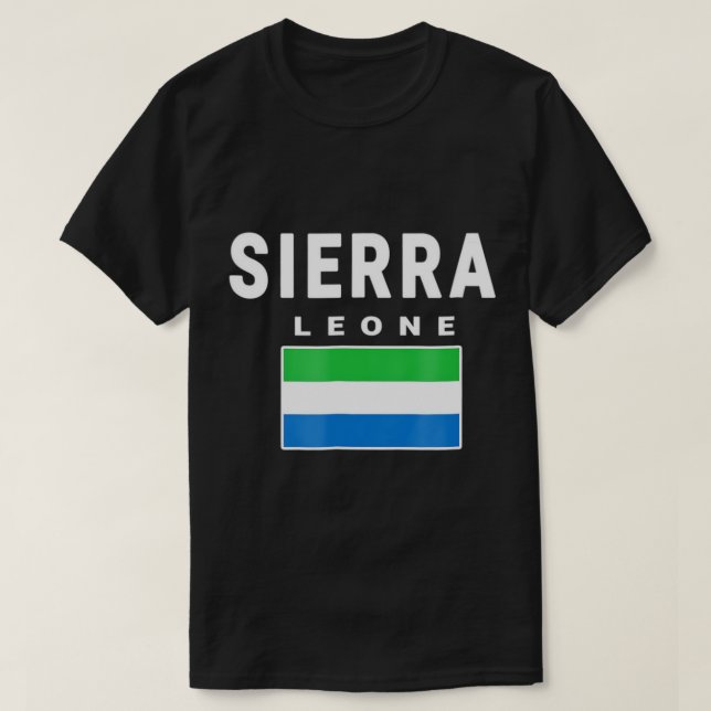 Sierra Leone T-shirt Tee Flagga souvenir Freetown (Design framsida)