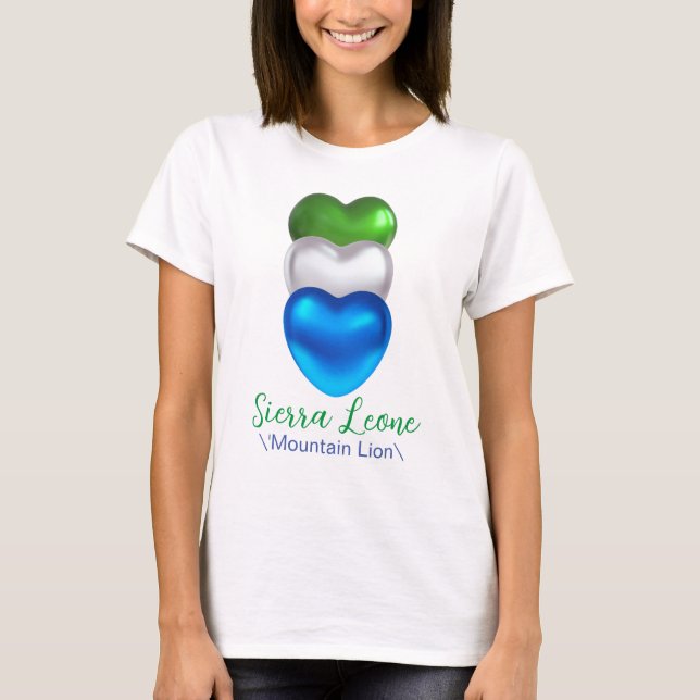 Sierra Leone Three Heart Flagga T Shirt (Framsida)