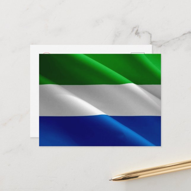 Sierra Leone - Viftande Flagga - Vykort (Fram/Back In Situ)