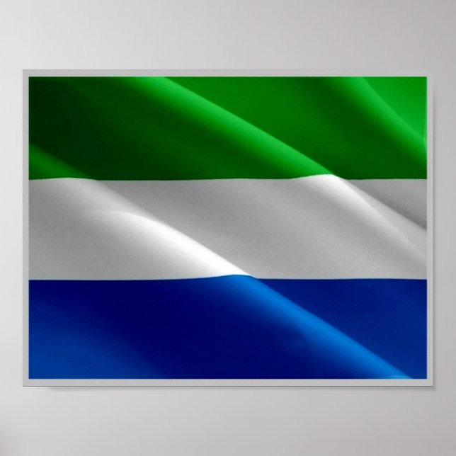 Sierra Leone - Viktande Flagga - Poster (Framsidan)