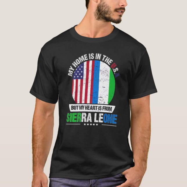Sierra Leonean American Patriot Heart kommer från  T Shirt (Framsida)