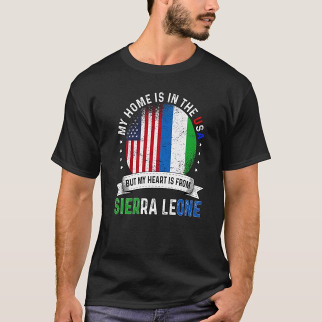 Sierra Leonean American Patriot Heart kommer från  T Shirt (Framsida)