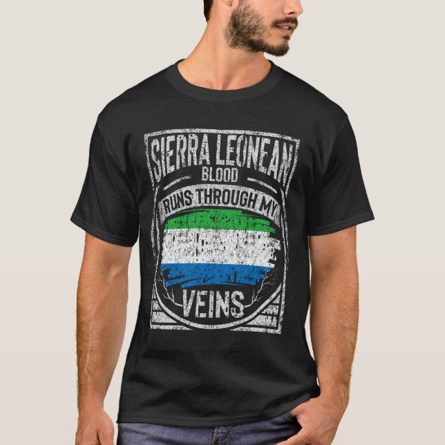 Sierra Leonean Blood Springa genom mina Veins T Shirt (Framsida)