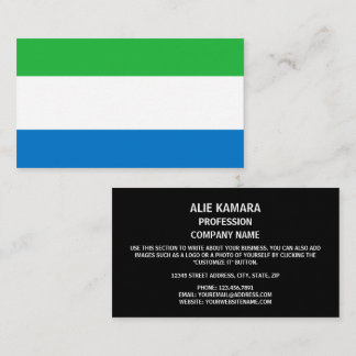 Sierra Leonean Flagga, Flagga av Sierra Leone Visitkort
