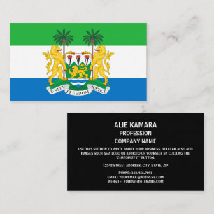 Sierra Leonean Flagga & Jacka av Arm, Sierra Leone Visitkort