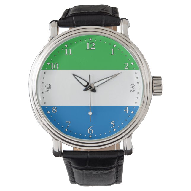 Sierra Leones flagga Armbandsur (Framsida)