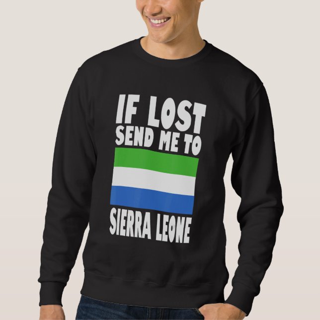 Sierra Leones flagga Design  Om jag förloras skick Lång Ärmad Tröja (Framsida)