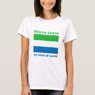 Sierra Leones flagga + karta + text T-shirt
