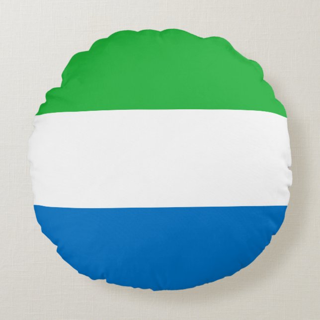 Sierra Leones flagga Rund Kudde (Framsidan)