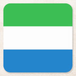 Sierra Leones flagga Underlägg Papper Kvadrat<br><div class="desc">Patriotisk flagga från Sierra Leone.</div>
