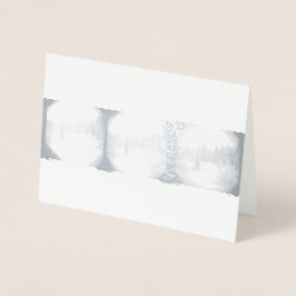 Sierra Mountain Snowstorm - Snowy Gräs Card Folierat Kort