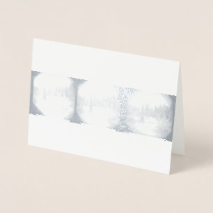 Sierra Mountain Snowstorm - Snowy Gräs Card Folierat Kort