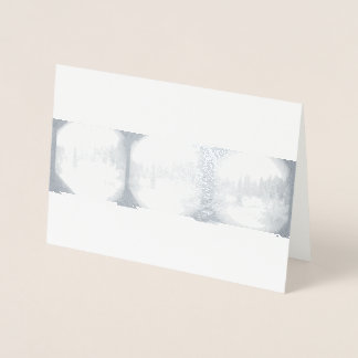 Sierra Mountain Snowstorm - Snowy Gräs Card Folierat Kort
