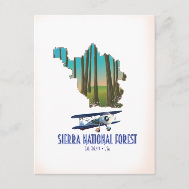 Sierra nationalskog Kalifornien USA karta Vykort (Framsida)