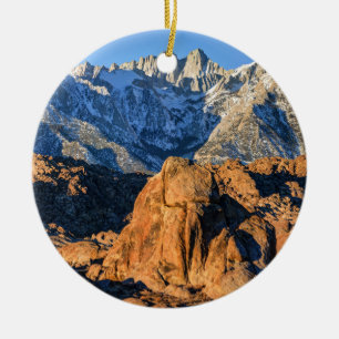 Sierra Nevada berg- och Alabama backesoluppgång Julgransprydnad Keramik