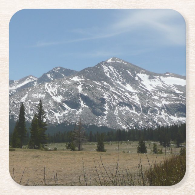 Sierra Nevada-bergen I från Yosemite Underlägg Papper Kvadrat (Framsidan)