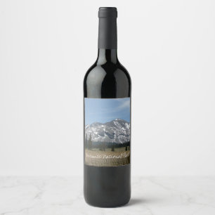 Sierra Nevada-bergen I från Yosemite Vinflaska Etikett