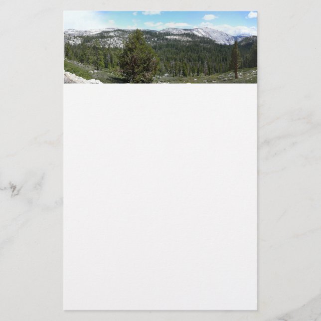 Sierra Nevada-bergen II från Yosemite Brevpapper (Framsida)