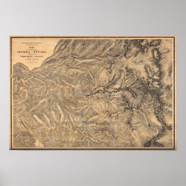 Sierra Nevada i närheten av Yosemitadalen Poster (Framsidan)