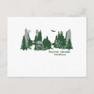 Sierra Nevada Mountain & Träd Vykort