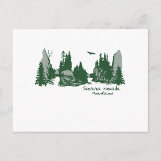 Sierra Nevada Mountain & Träd Vykort