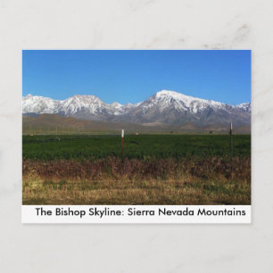Sierra Nevada nära Bishop, vykort för CA