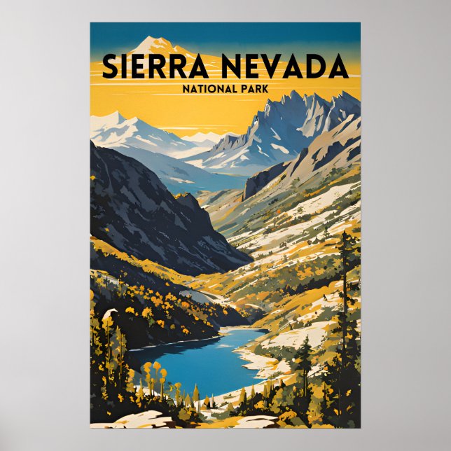 Sierra Nevada nationalpark Traditional Travel PS Poster (Framsidan)